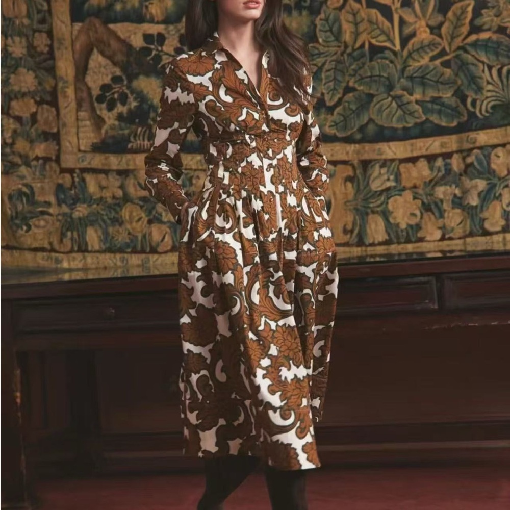 Cara Cara Cameron Dress Color: Mystic Flora Olive